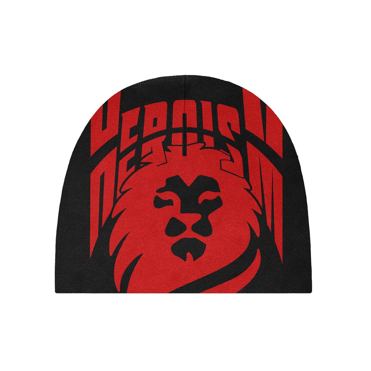 Lion Beanie - Black/Red